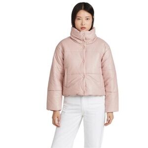 Cami NYC Cecilia Quilted Faux Leather Jacket Pink Womens Size XS